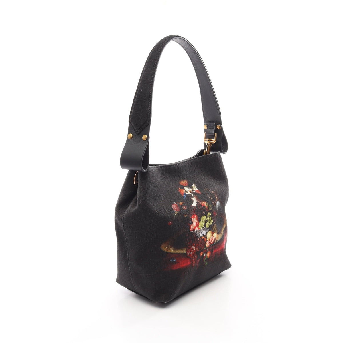 LOTTIE SHOULDER BAG SMALL ショルダーバッグ キャンバス レザー ブラック マルチカラー ヴィヴィアンウエストウッド