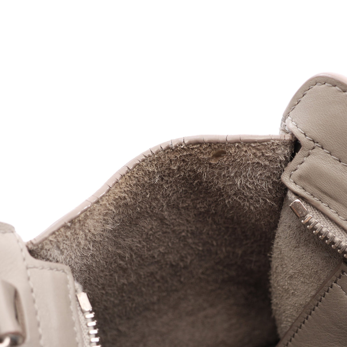 ベイビーカバス YSLライン 2WAY ハンドバッグ レザー グレー サンローランパリ