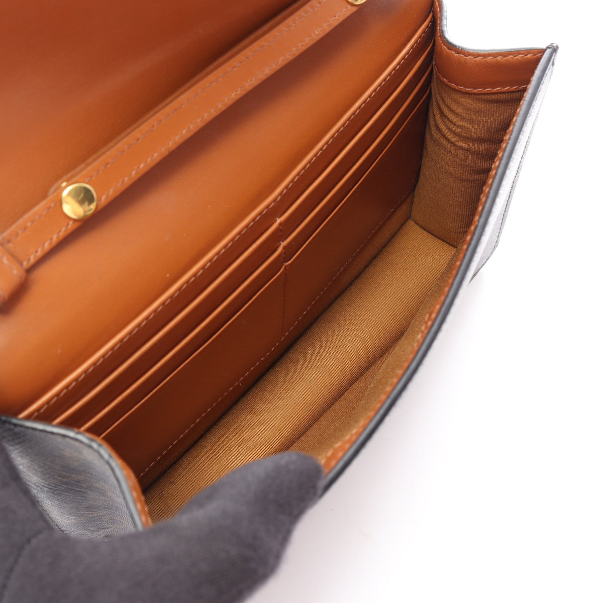 トリオンフ マイヨン チェーンウォレット PVC レザー ブラウン ブラック セリーヌ バッグ CELINE