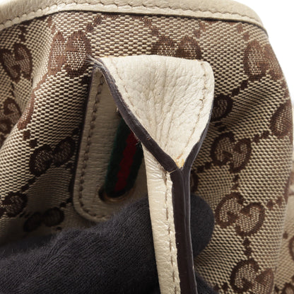 プリンシー シェリーライン ショルダーバッグ トートバッグ キャンバス レザー ベージュ オフホワイト グッチ バッグ GUCCI
