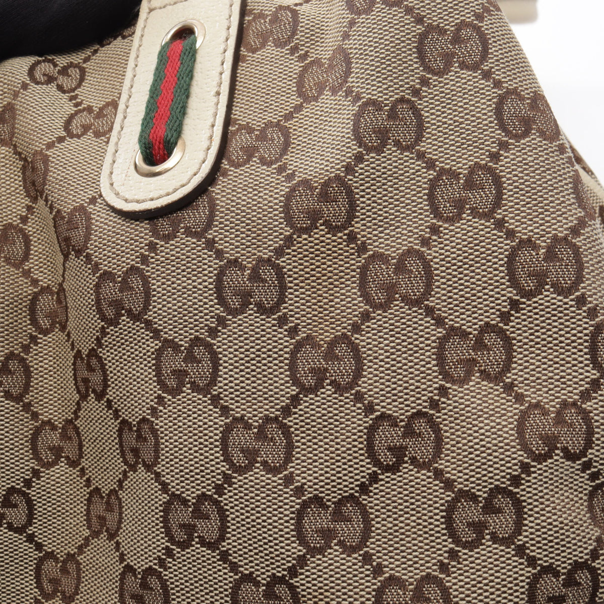 プリンシー シェリーライン ショルダーバッグ トートバッグ キャンバス レザー ベージュ オフホワイト グッチ バッグ GUCCI