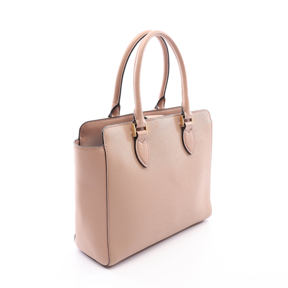 ロゴ ハンドバッグ サフィアーノレザー レザー ピンクベージュ プラダ バッグ PRADA