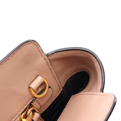 ロゴ ハンドバッグ サフィアーノレザー レザー ピンクベージュ プラダ バッグ PRADA