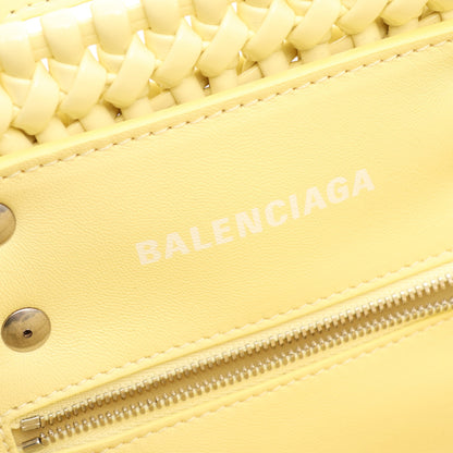 BISTRO XS ビストロ バスケットバッグ 2WAY ハンドバッグ トートバッグ エナメル ライトイエロー バレンシアガ バッグ BALENCIAGA