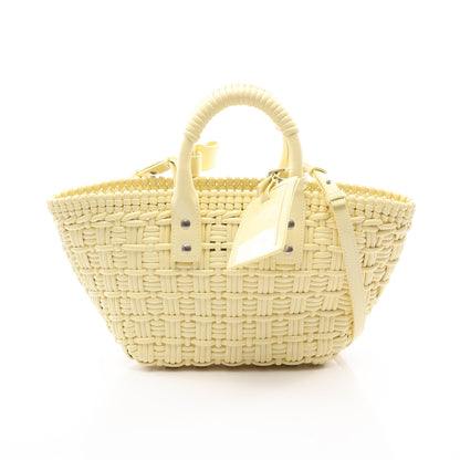BISTRO XS ビストロ バスケットバッグ 2WAY ハンドバッグ トートバッグ エナメル ライトイエロー バレンシアガ バッグ BALENCIAGA