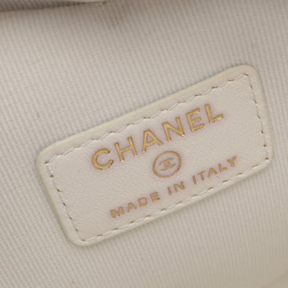 マトラッセ ハート チェーンベルトバッグ ウエストバッグ ラムスキン ホワイト ゴールド金具 シャネル バッグ CHANEL