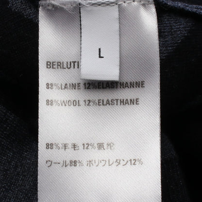 総柄 ニット ウール ネイビー ベルルッティ