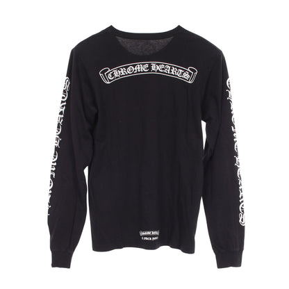 スクロールラベル アームロゴ ポケット付き 長袖Tシャツ コットン ブラック クロムハーツ