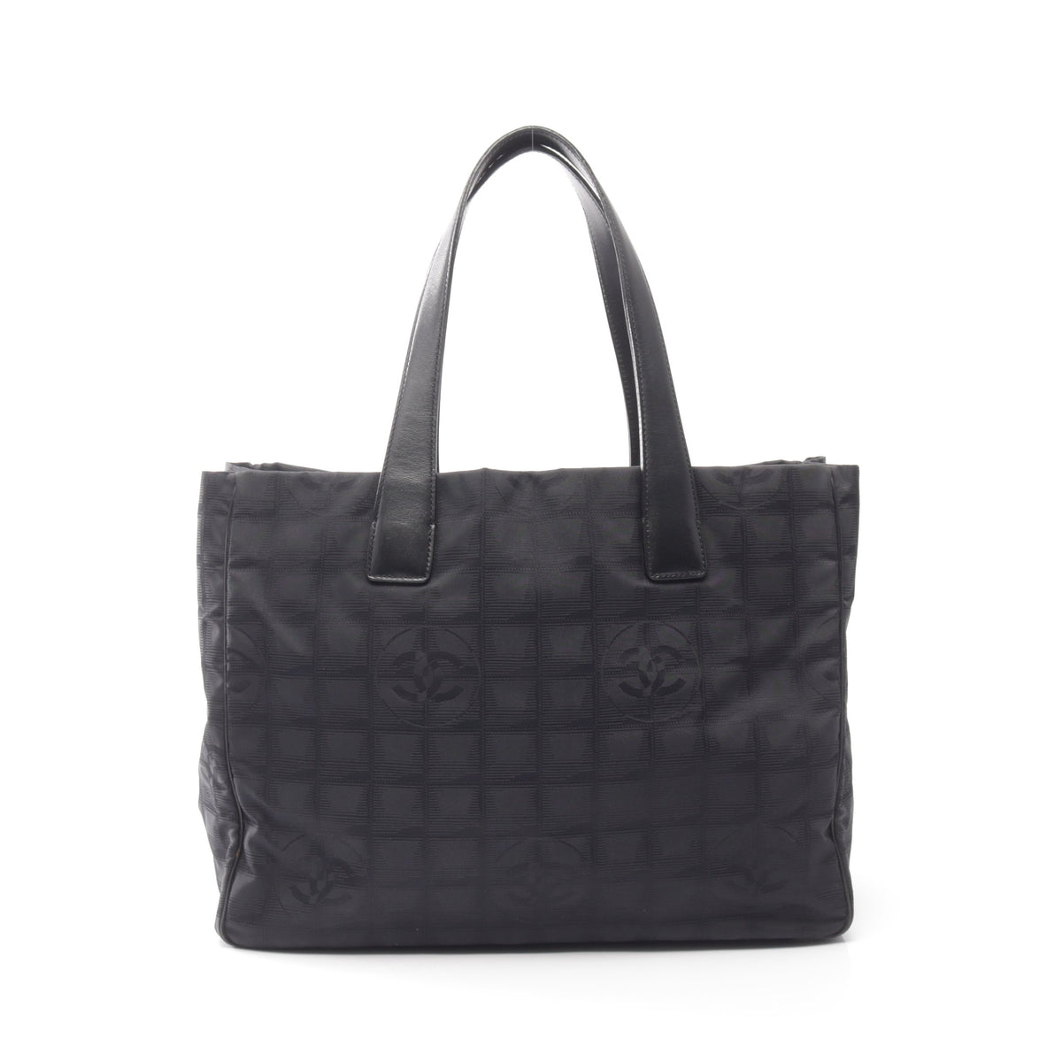 ニュートラベルラインMM ハンドバッグ トートバッグ ナイロンキャンバス レザー ブラック シャネル バッグ CHANEL