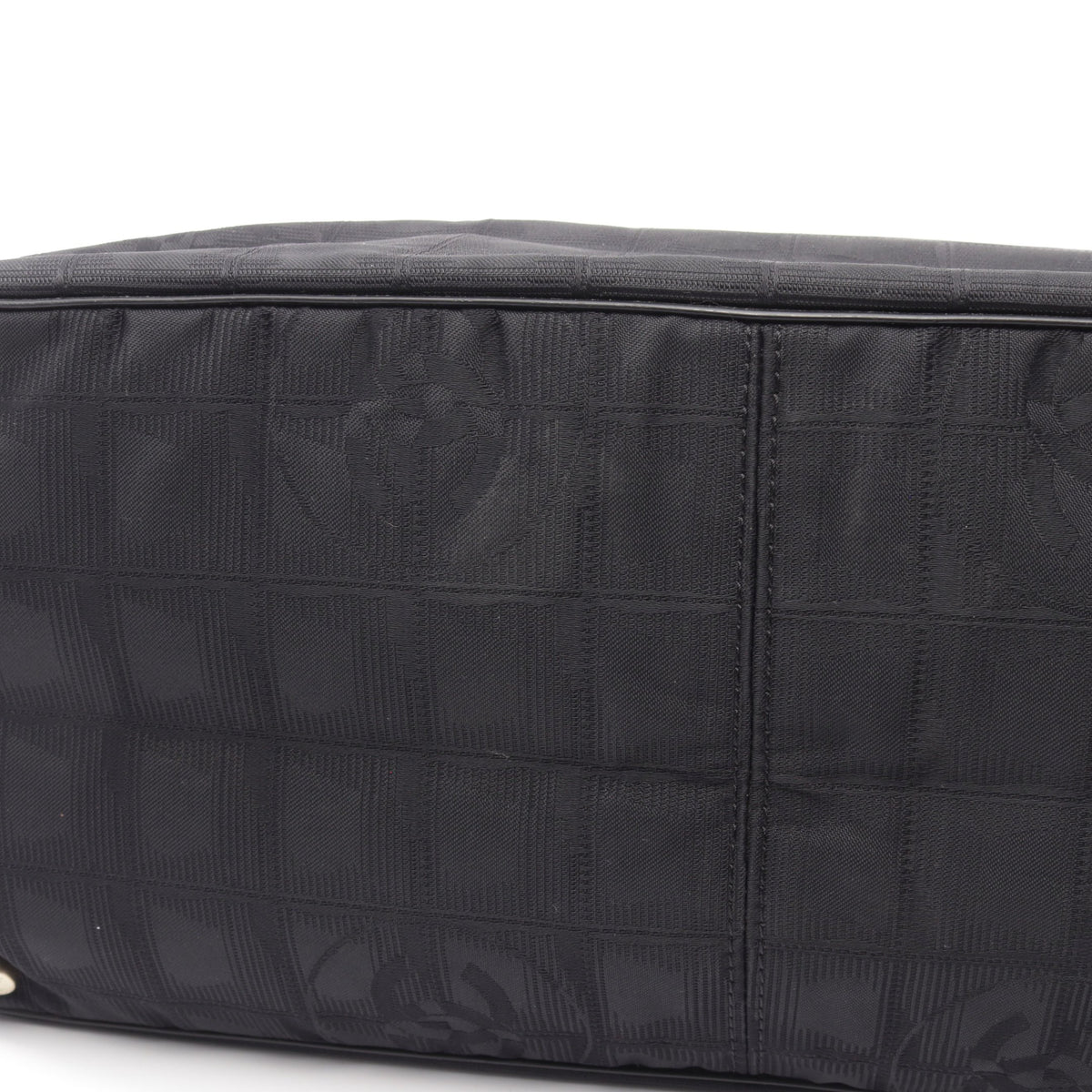 ニュートラベルラインMM ハンドバッグ トートバッグ ナイロンキャンバス レザー ブラック シャネル バッグ CHANEL