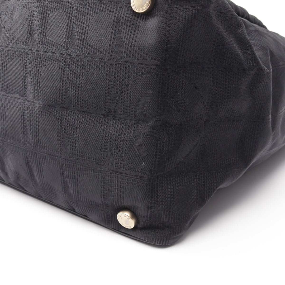 ニュートラベルラインMM ハンドバッグ トートバッグ ナイロンキャンバス レザー ブラック シャネル バッグ CHANEL
