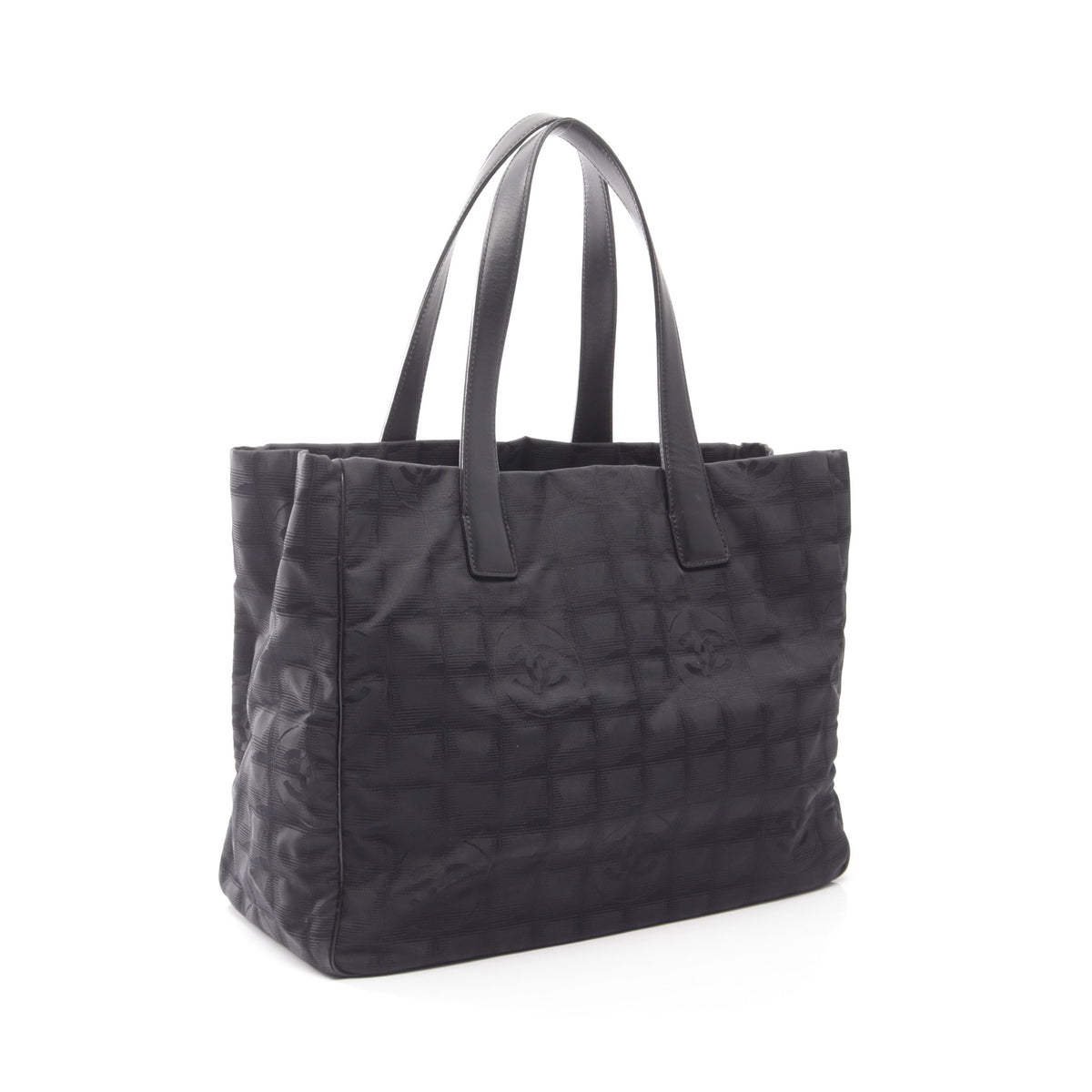 ニュートラベルラインMM ハンドバッグ トートバッグ ナイロンキャンバス レザー ブラック シャネル バッグ CHANEL