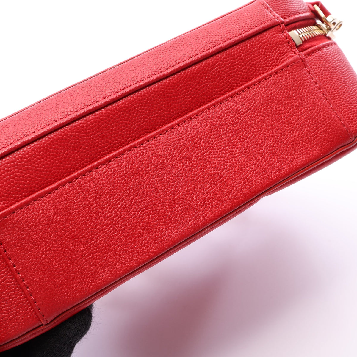 CCフィグリー バニティバッグ 2WAY チェーンショルダーバッグ キャビアスキン レッド ゴールド金具 シャネル バッグ CHANEL