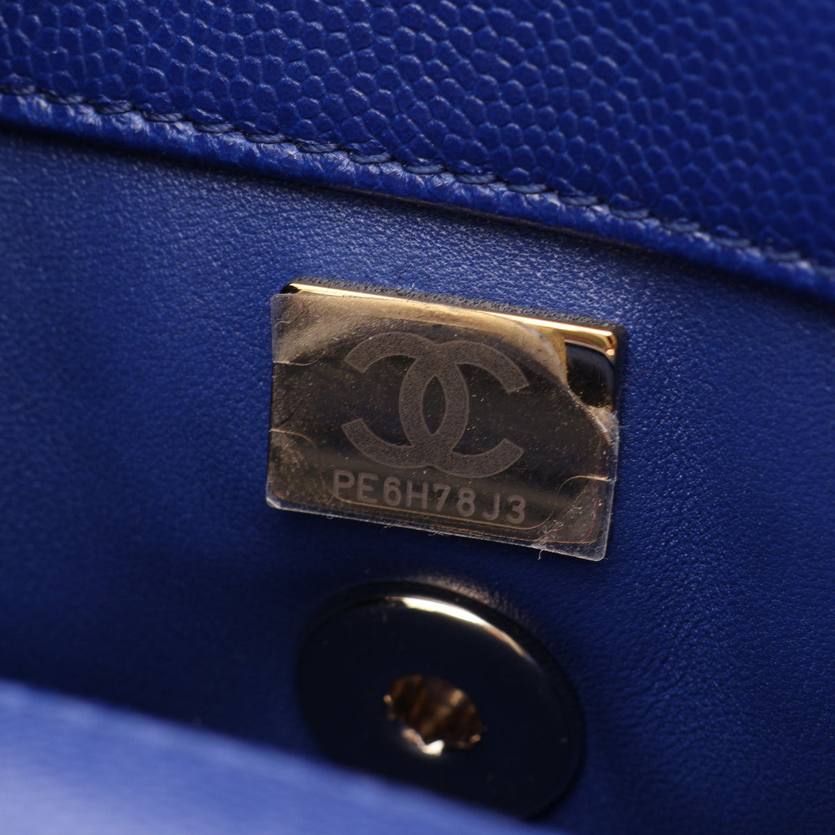 ココハンドル フラップ マトラッセ 2WAY ハンドバッグ キャビアスキン ブルー ゴールド金具 シャネル バッグ CHANEL