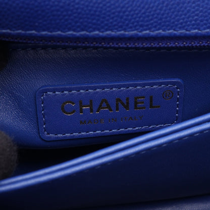 ココハンドル フラップ マトラッセ 2WAY ハンドバッグ キャビアスキン ブルー ゴールド金具 シャネル バッグ CHANEL