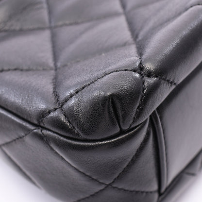 マトラッセ ミニフラップバッグ チェーンショルダーバッグ ラムスキン ブラック ゴールド金具 シャネル バッグ CHANEL