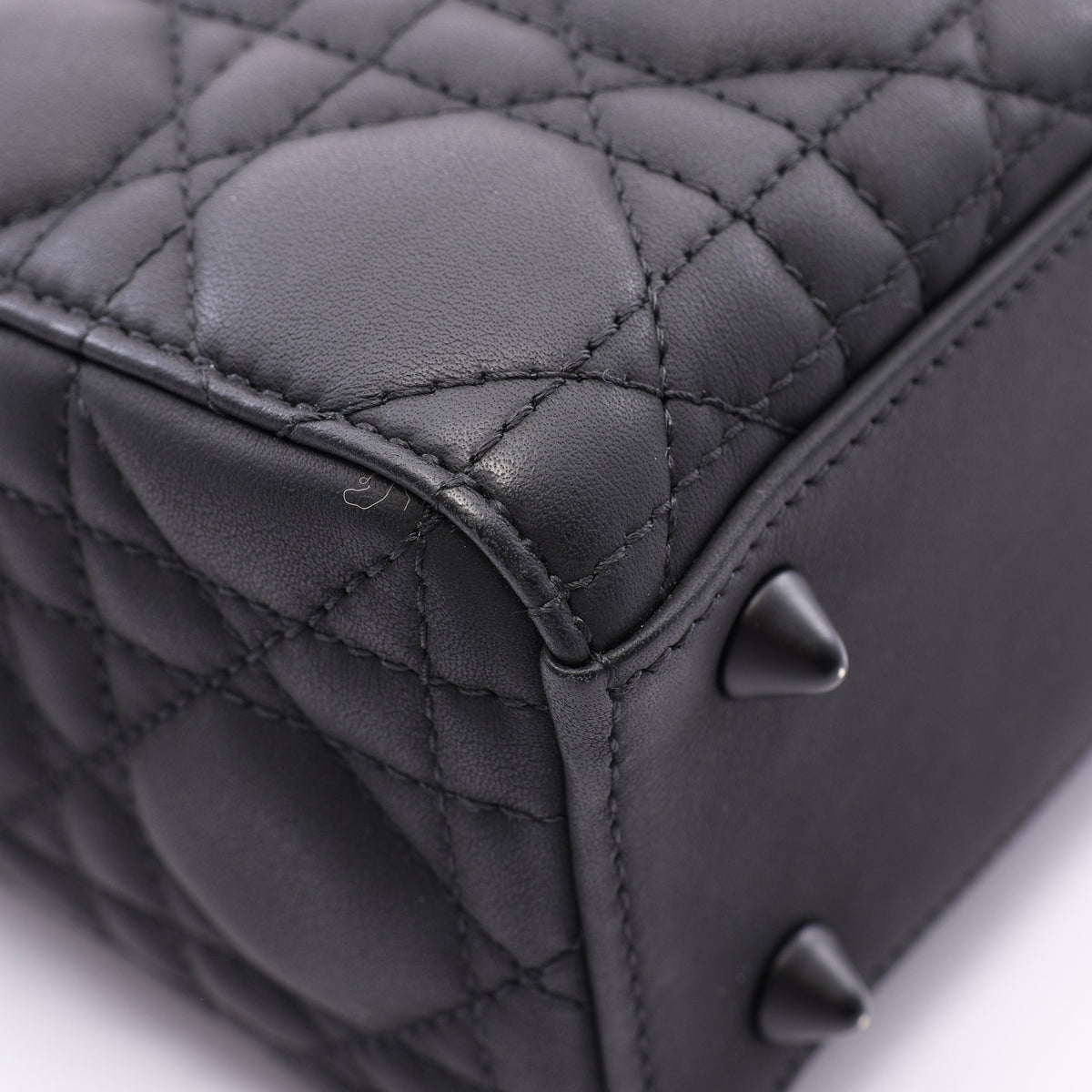 LADY DIOR MY ABCDIOR レディディオール スモール カナージュ 2WAY ハンドバッグ レザー ブラック クリスチャンディオール バッグ Christian Dior