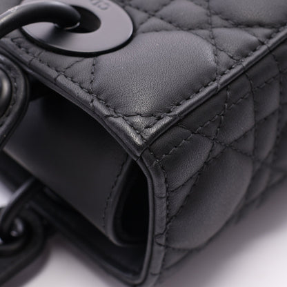 LADY DIOR MY ABCDIOR レディディオール スモール カナージュ 2WAY ハンドバッグ レザー ブラック クリスチャンディオール バッグ Christian Dior