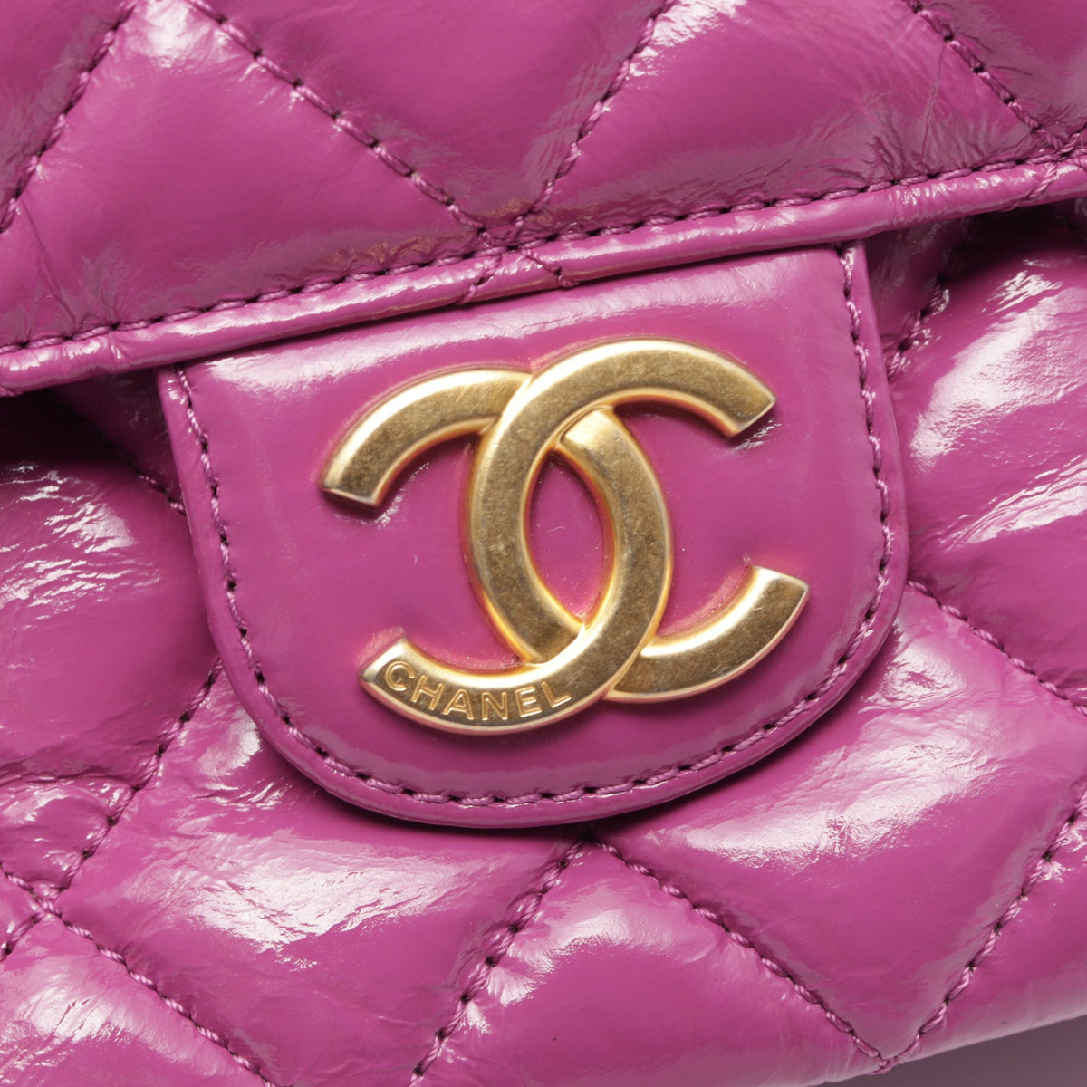 マトラッセ スモールホーボーバック チェーンショルダーバッグ レザー パープル ゴールド金具 シャネル バッグ CHANEL