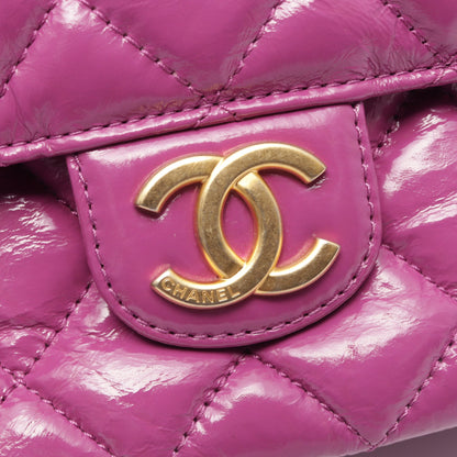 マトラッセ スモールホーボーバック チェーンショルダーバッグ レザー パープル ゴールド金具 シャネル バッグ CHANEL