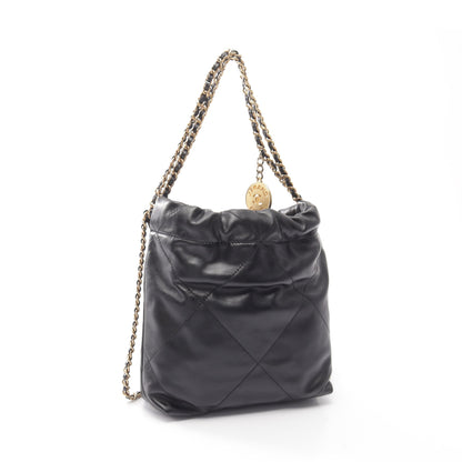 CHANEL 22 ミニ チェーンショルダーバッグ レザー ブラック ゴールド金具 シャネル バッグ CHANEL
