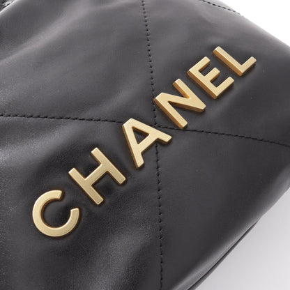 CHANEL 22 ミニ チェーンショルダーバッグ レザー ブラック ゴールド金具 シャネル バッグ CHANEL