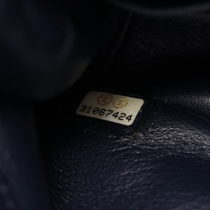 マトラッセ 2WAY チェーンショルダーバッグ ラムスキン ネイビー ゴールド金具 シャネル バッグ CHANEL