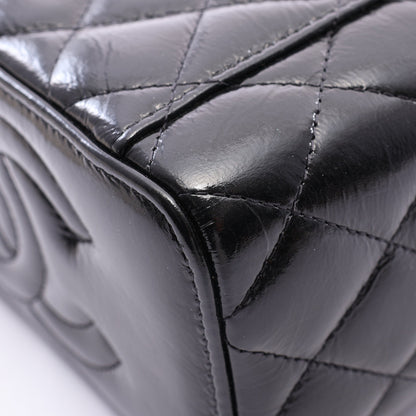 マトラッセ バニティ 2WAY チェーンショルダーバッグ シャイニーラムスキン ブラック ゴールド金具 シャネル バッグ CHANEL