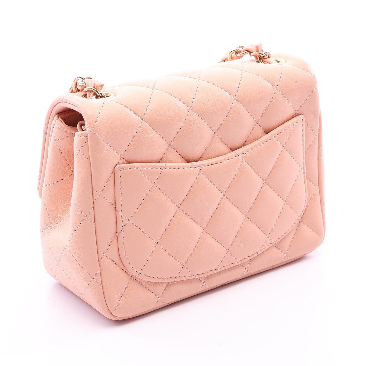 ミニマトラッセ チェーンショルダーバッグ ラムスキン コーラルピンク ゴールド金具 シャネル バッグ CHANEL