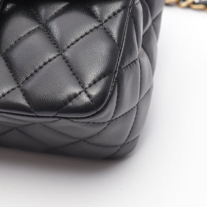マトラッセ チェーンショルダーバッグ ラムスキン ブラック ゴールド金具 シャネル バッグ CHANEL