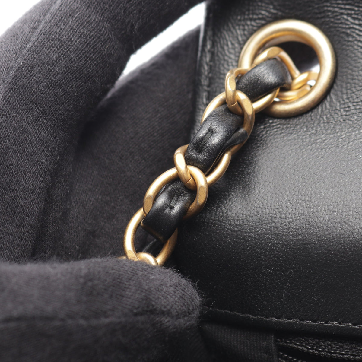 マトラッセ チェーンショルダーバッグ ラムスキン ブラック ゴールド金具 シャネル バッグ CHANEL