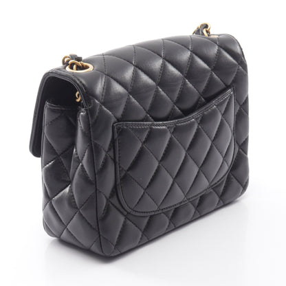 マトラッセ チェーンショルダーバッグ ラムスキン ブラック ゴールド金具 シャネル バッグ CHANEL