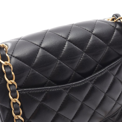 マトラッセ チェーンショルダーバッグ ラムスキン ブラック ゴールド金具 シャネル バッグ CHANEL