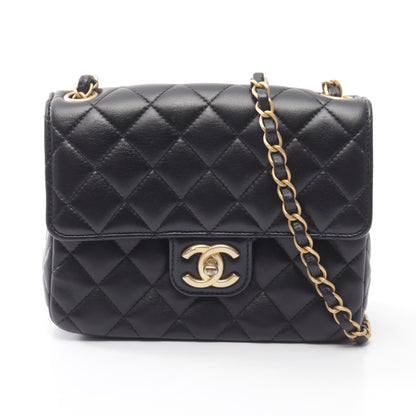 マトラッセ チェーンショルダーバッグ ラムスキン ブラック ゴールド金具 シャネル バッグ CHANEL