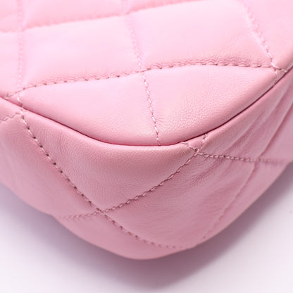 マトラッセ コンビ金具 チェーンショルダーバッグ ラムスキン ピンク シャネル バッグ CHANEL