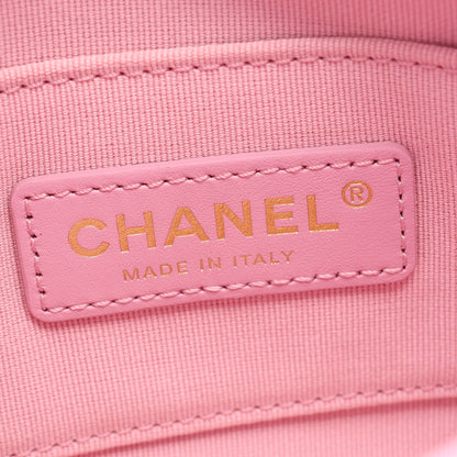 マトラッセ コンビ金具 チェーンショルダーバッグ ラムスキン ピンク シャネル バッグ CHANEL