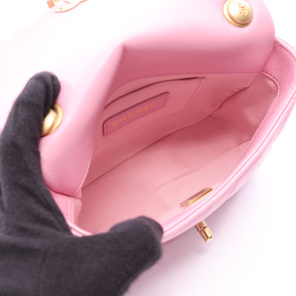 マトラッセ コンビ金具 チェーンショルダーバッグ ラムスキン ピンク シャネル バッグ CHANEL