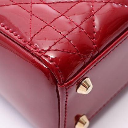 レディディオール ミニ カナージュ 2WAY ハンドバッグ エナメルレザー レッド クリスチャンディオール バッグ Christian Dior