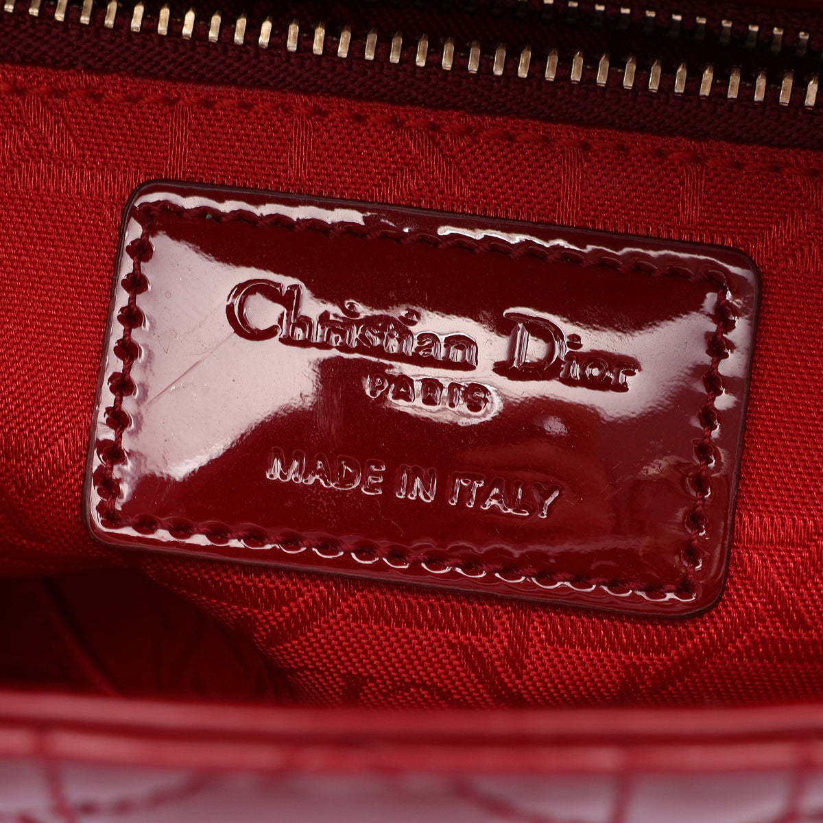 レディディオール ミニ カナージュ 2WAY ハンドバッグ エナメルレザー レッド クリスチャンディオール バッグ Christian Dior