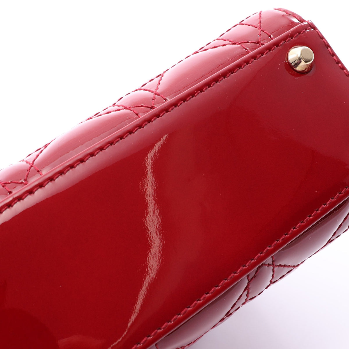 レディディオール ミニ カナージュ 2WAY ハンドバッグ エナメルレザー レッド クリスチャンディオール バッグ Christian Dior
