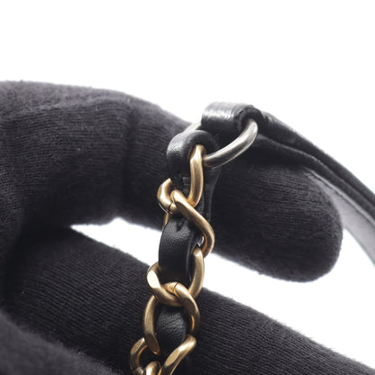 マトラッセ クリップココ コンビ金具 チェーンショルダーバッグ ラムスキン ブラック シャネル バッグ CHANEL
