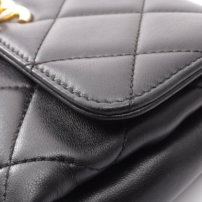 マトラッセ ミニフラップ 2WAY チェーンショルダーバッグ ラムスキン ブラック ゴールド金具 シャネル バッグ CHANEL