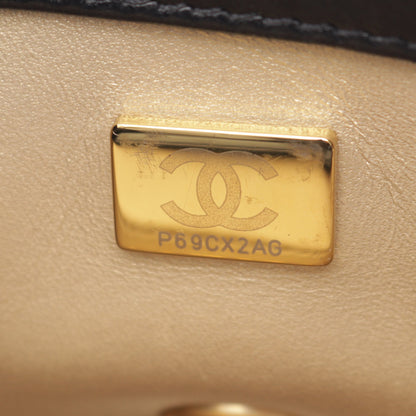 マトラッセ ミニフラップ 2WAY チェーンショルダーバッグ ラムスキン ブラック ゴールド金具 シャネル バッグ CHANEL