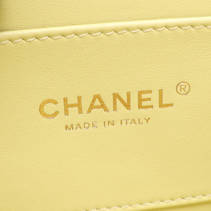 マトラッセ 2WAY チェーンショルダーバッグ ラムスキン ライトイエロー ゴールド金具 シャネル バッグ CHANEL