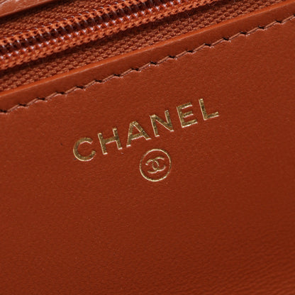 マトラッセ チェーンウォレット ラムスキン ブラウン ゴールド金具 シャネル バッグ CHANEL