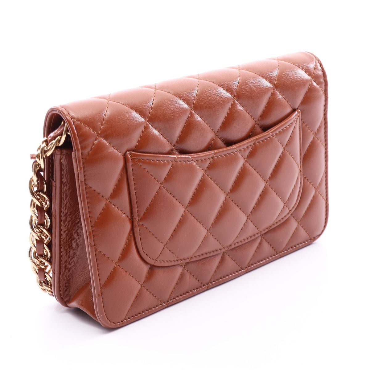 マトラッセ チェーンウォレット ラムスキン ブラウン ゴールド金具 シャネル バッグ CHANEL