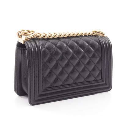 ボーイシャネル スモール チェーンショルダーバッグ キャビアスキン ブラック ゴールド金具 シャネル バッグ CHANEL
