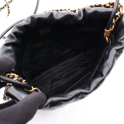CHANEL 22 ミニ 2WAY チェーンショルダーバッグ レザー ブラック ゴールド金具 シャネル