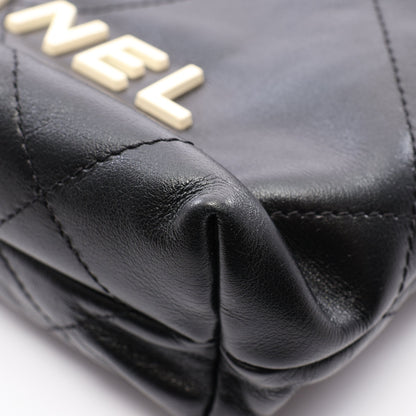 CHANEL 22 ミニ 2WAY チェーンショルダーバッグ レザー ブラック ゴールド金具 シャネル
