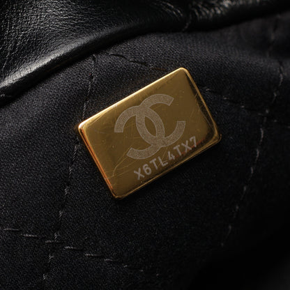 CHANEL 22 ミニ 2WAY チェーンショルダーバッグ レザー ブラック ゴールド金具 シャネル